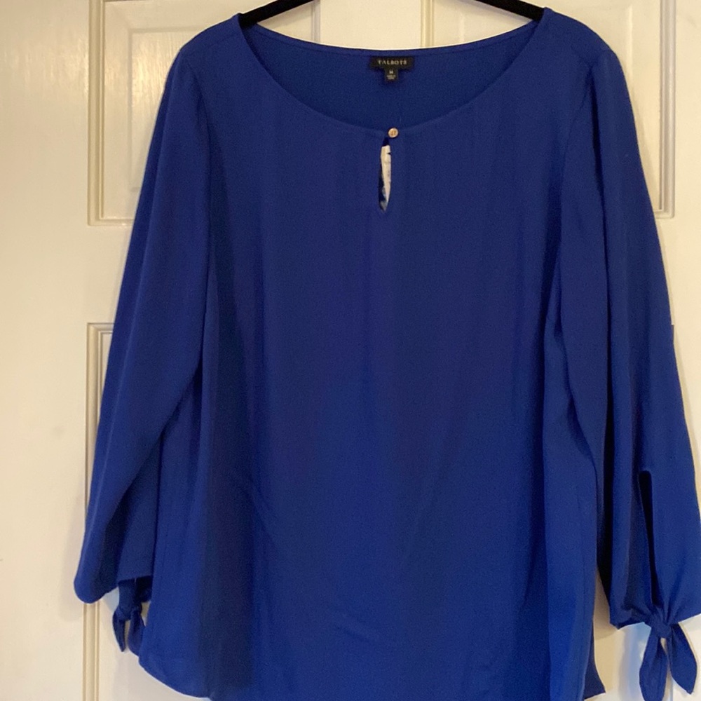 Talbots blue blouse size medium